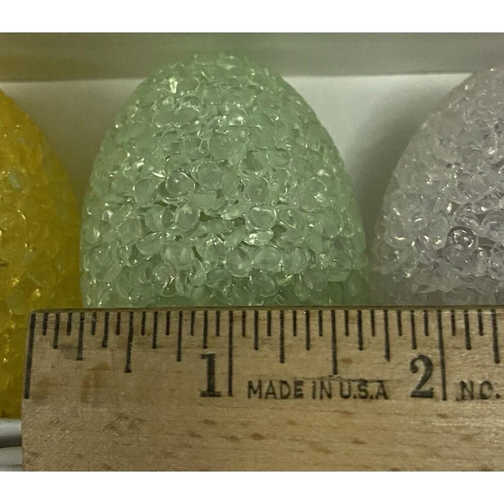 VTG 10 ct Fancy Crackle Easter Egg String Light Set 9.5 ft NOS Indoor Outdoor UL